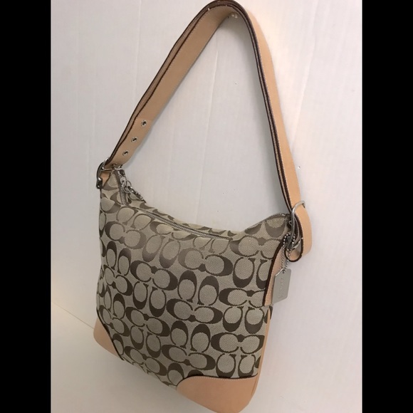 Coach Signature Monogram Canvas Leather Shoulder/Crossbody Purse - Picture 3 of 14